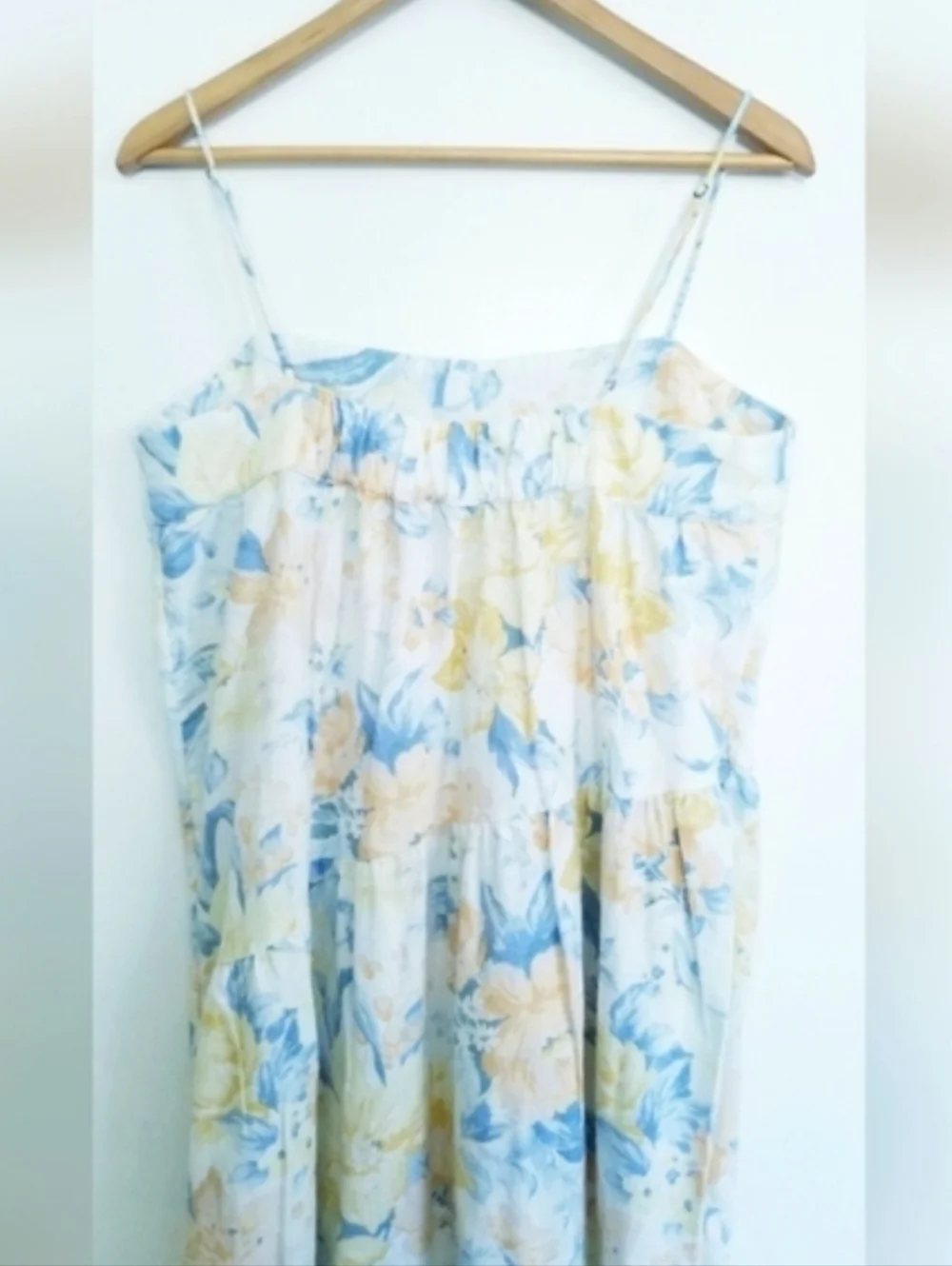 Abercrombie & Fitch Floral Sleeveless Spaghetti Strap Linen Blend Maxi Dress